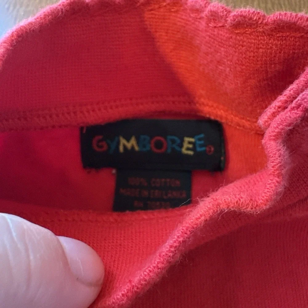 OLD Vintage Gymboree Line plain red infant bodysuit turtleneck classic baby girl